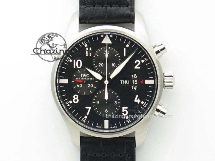 MIROTIME 0121 SunProtective Portugieser Chronograph Edition 150 Years IW371601 ZF 1:1 Best Edition Blue Dial on Black Leather Strap A7750 (Slim Movement) 7137